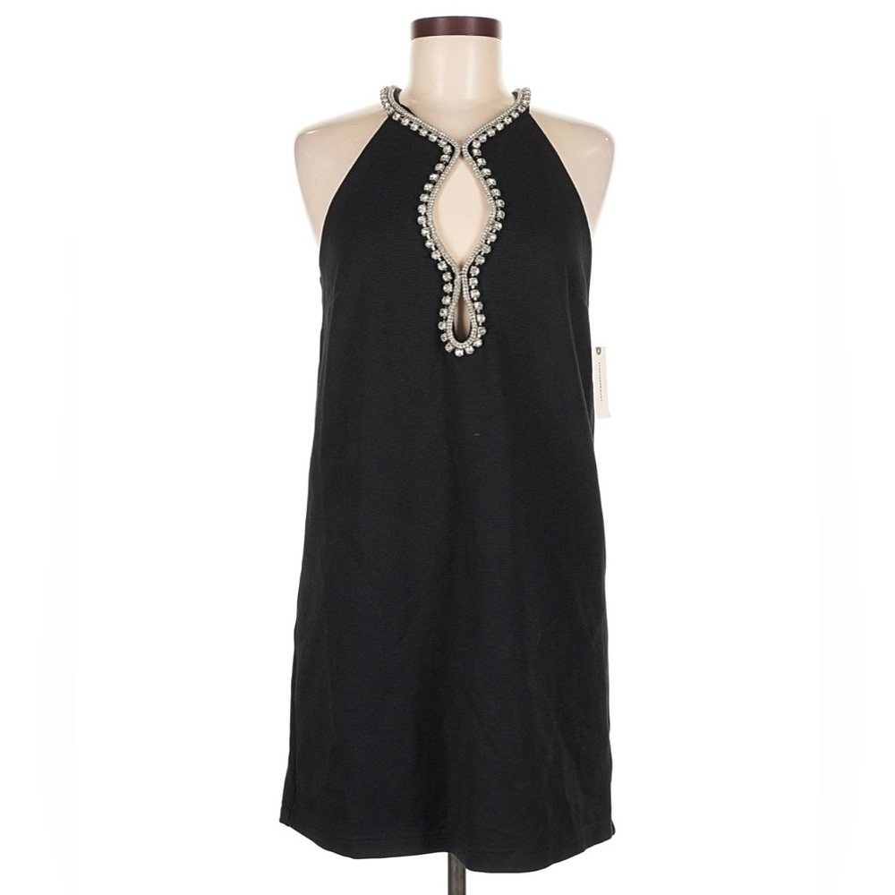 Maeve Elegant Black Halter Dress Size M